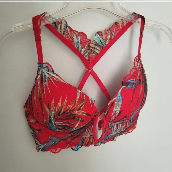 Victoria's‎ Secret PINK Tropical Lace Push Up Bralette Large - Picture 5 of 11